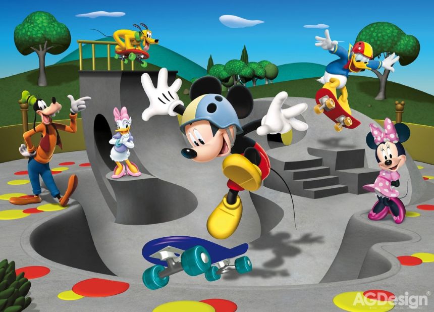 Dětská vliesová fototapeta na zeď - FTDN M 5229, Disney, Mickey Freestyle, 155 x 110 cm, AG Design