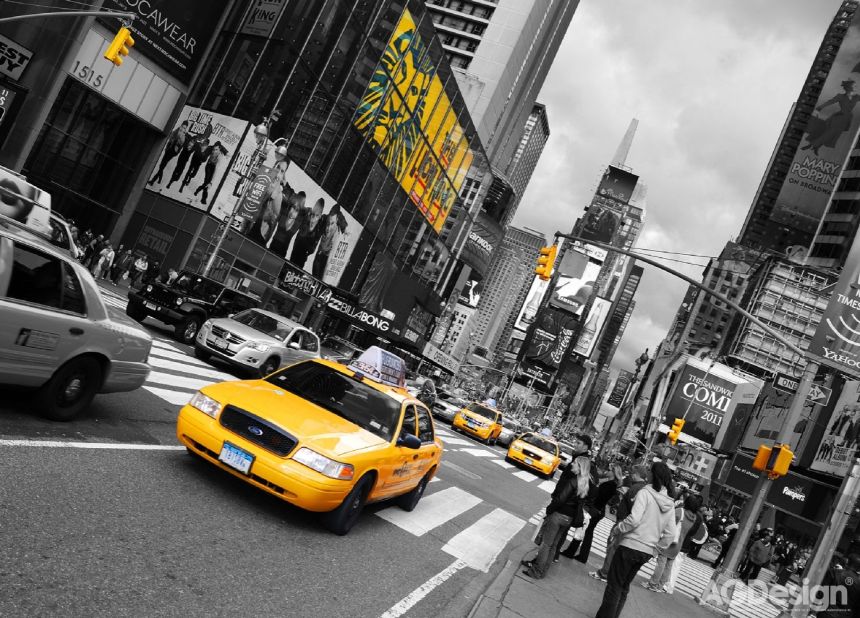 Fototapeta na zeď FTN M 2626, Žluté taxi, 155 x 110 cm, AG Design