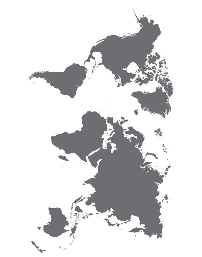 Samolepka / samolepící dekorace na zeď F 1041, Stříbrná mapa Světa, AG Design