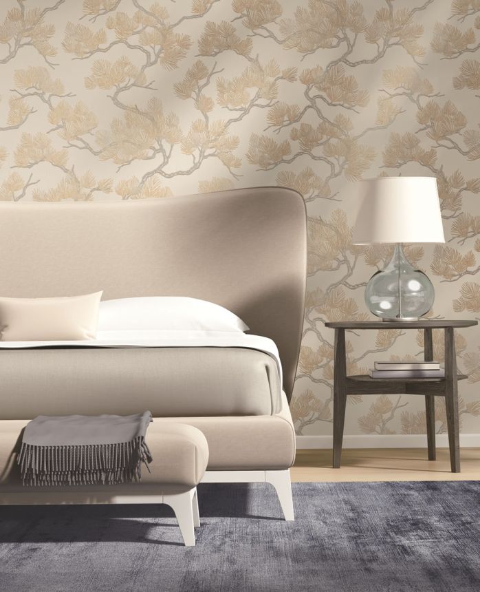 Luxusní vliesová tapeta na zeď, béžová, větvičky, WF121012, Best Sellers, ID Design