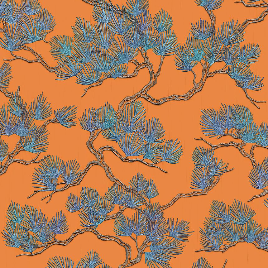 Luxusní vliesová tapeta na zeď, oranžová, větvičky, WF121016, Best Sellers, ID Design