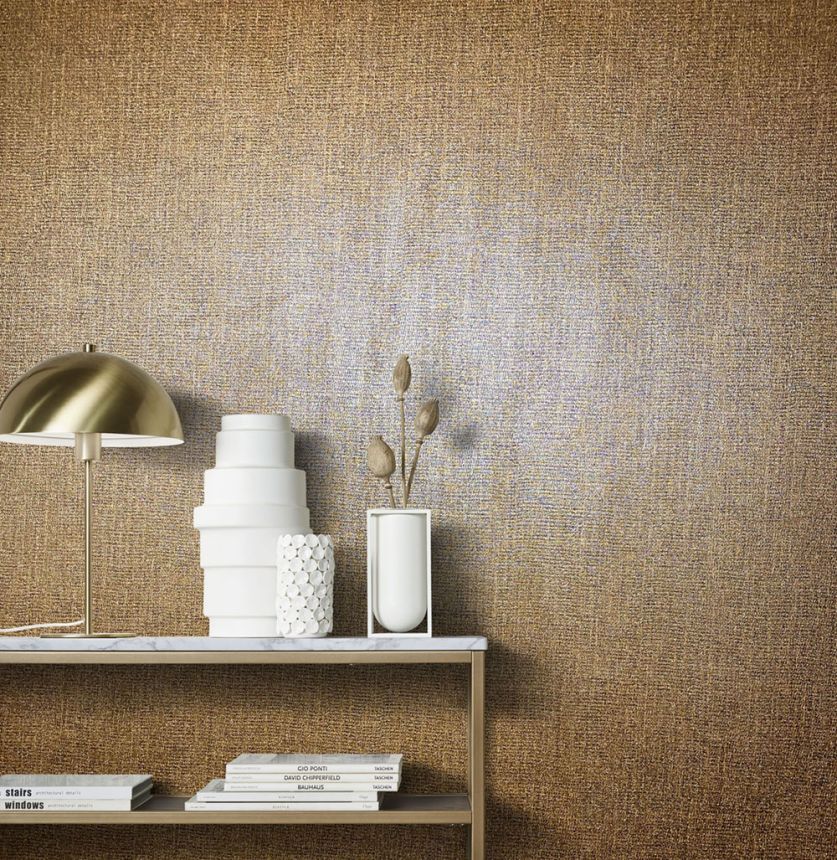 Luxusní bronzová tapeta na zeď, imitace látky 33216, Natural Opulence, Marburg 