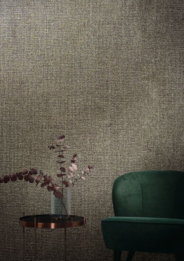 Luxusní hnědo-zlatá tapeta na zeď, imitace látky 33217, Natural Opulence, Marburg 