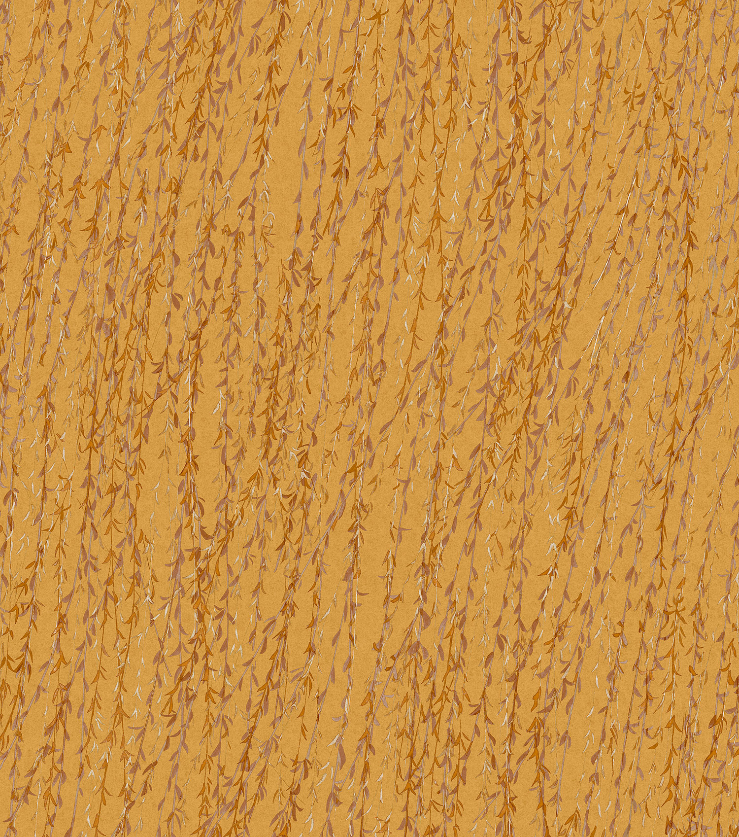Oranžová vliesová tapeta na zeď, větvičky, listy, TP422503, Tapestry, Design ID