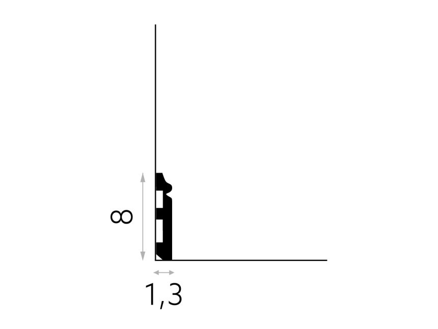 Flexibilní lišta MD018F 200x8x1,3cm Mardom