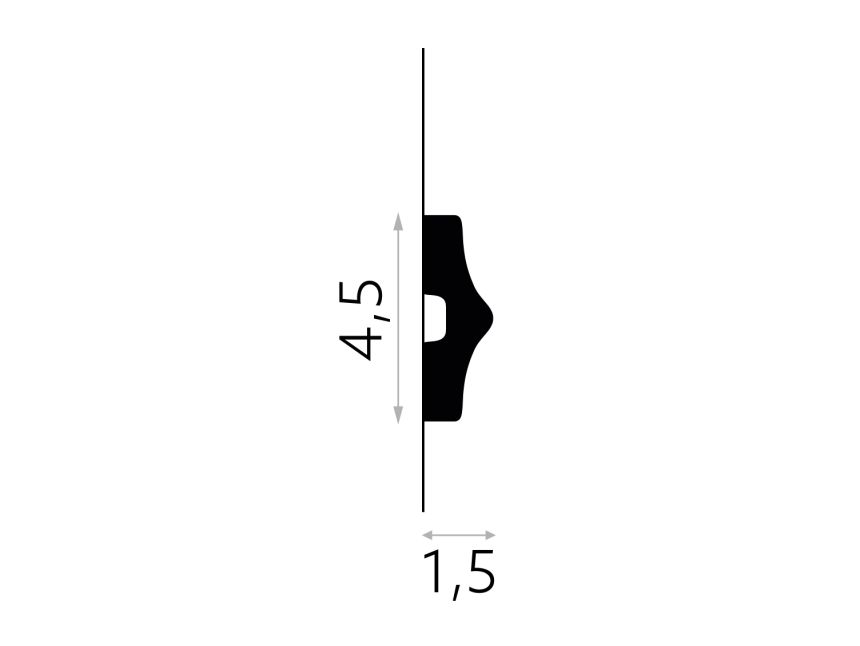Nástěnná lišta MD026 200x4,5x1,5cm Mardom