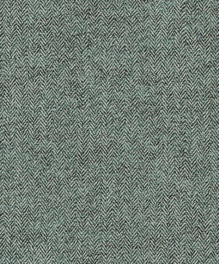 Vliesová tapeta na zeď, zeleno-stříbrná, imitace látky, vzor rybí kost, ILA701, Aquila, The Texture Book, Khroma by Masureel