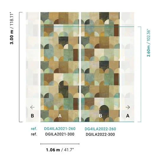 Vliesová geometrická fototapeta na zeď, DGILA2021-300, Aquila, Wall Designs IV, Khroma by Masureel