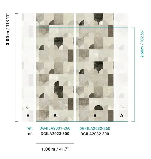 Vliesová geometrická fototapeta na zeď, DGILA2031-300, Aquila, Wall Designs IV, Khroma by Masureel