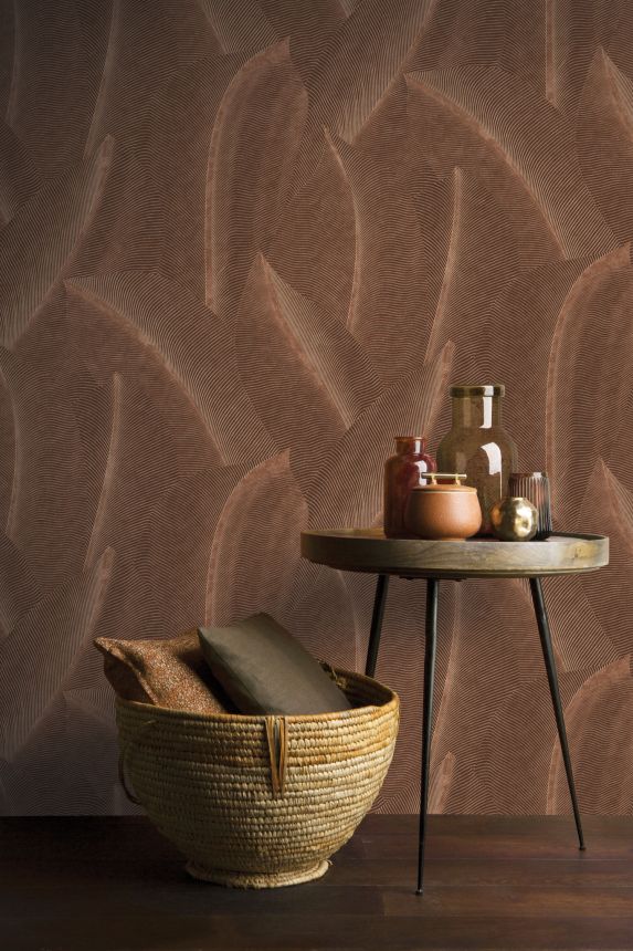Béžová vliesová tapeta s listy,  AL26220, Allure, Decoprint