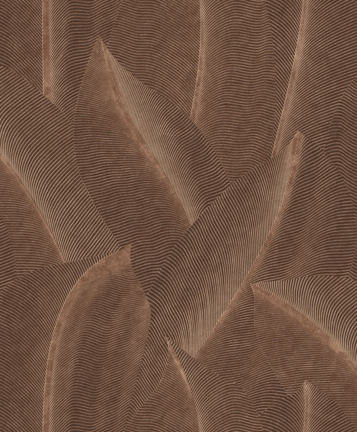 Hnědá vliesová tapeta s listy,  AL26222, Allure, Decoprint