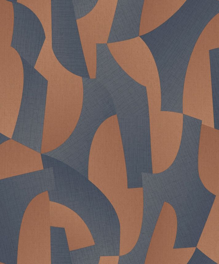 Modro-hnědá geometrická vliesová tapeta na zeď, AL26272, Allure, Decoprint