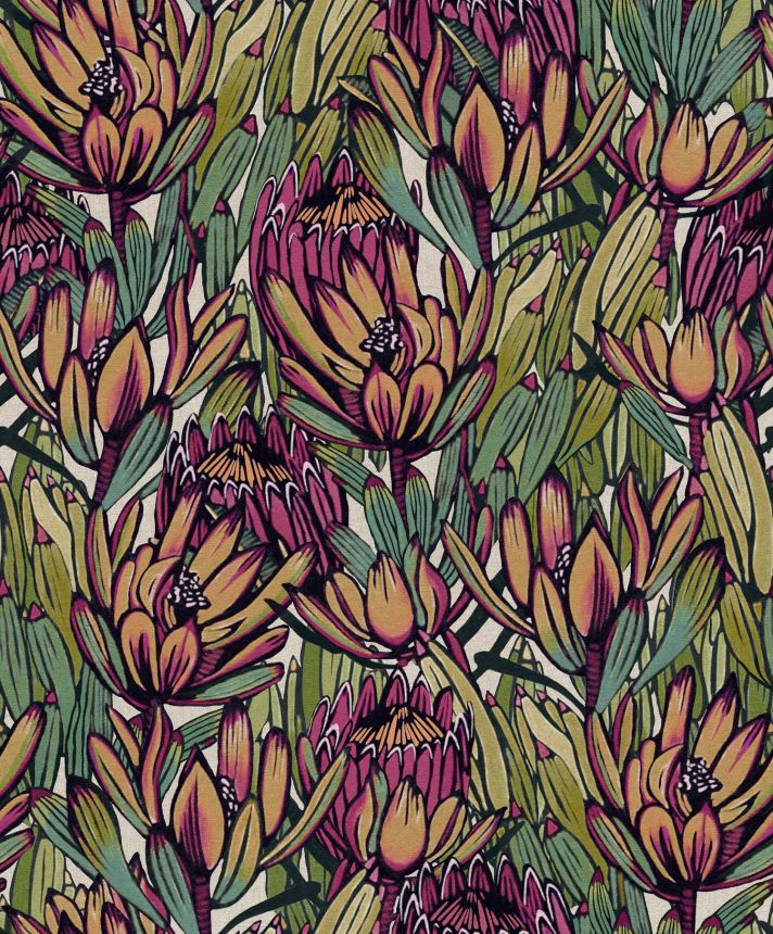 Květinová vliesová tapeta na zeď, BA26033,  Brazil,  Decoprint