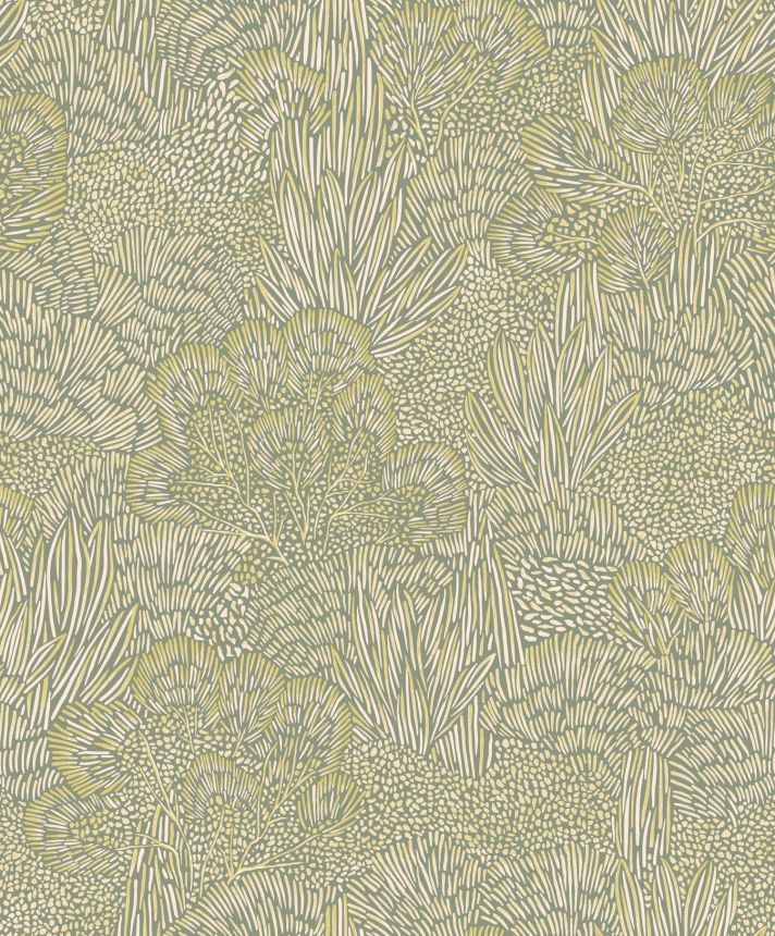 Zeleno-zlatá vliesová tapeta na zeď, krajina, stromy, BA26063,  Brazil,  Decoprint