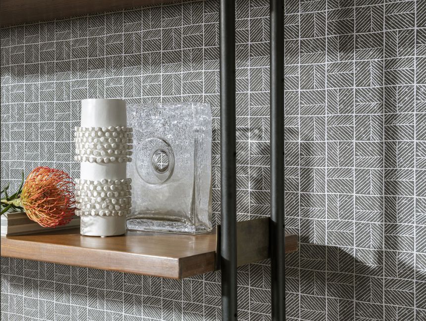 Krémová geometrická vliesová tapeta na zeď, BA26080,  Brazil,  Decoprint