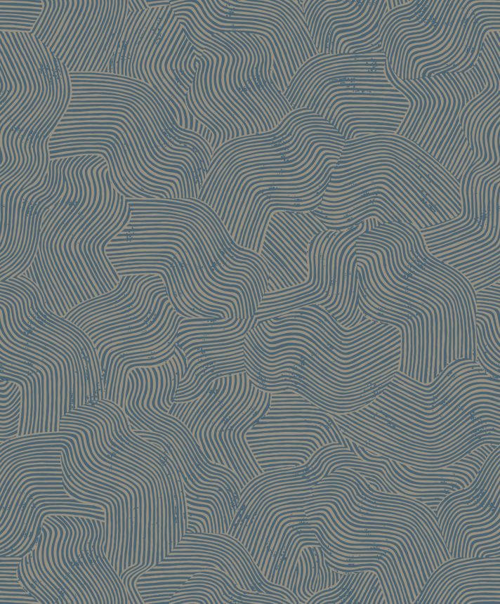 Modro-zlatá geometrická vliesová tapeta na zeď, BA26092,  Brazil,  Decoprint