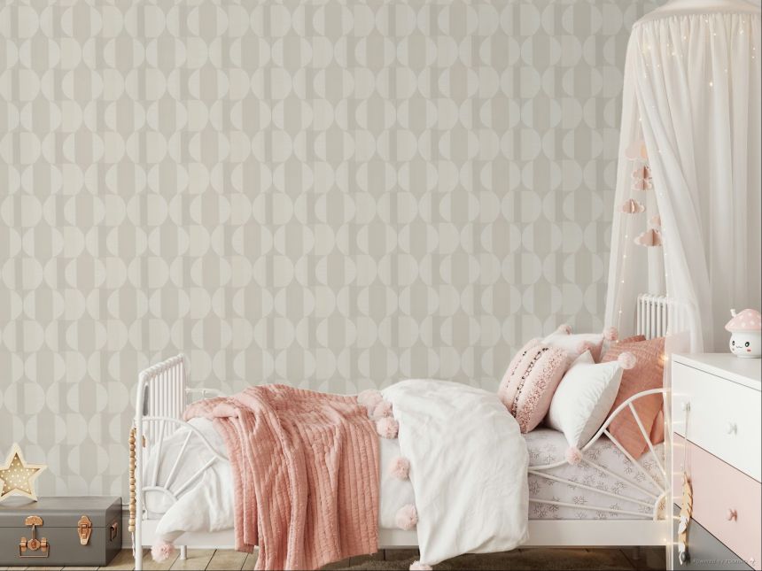Krémová vliesová geometrická tapeta na zeď, CU3101, Cumaru, Grandeco