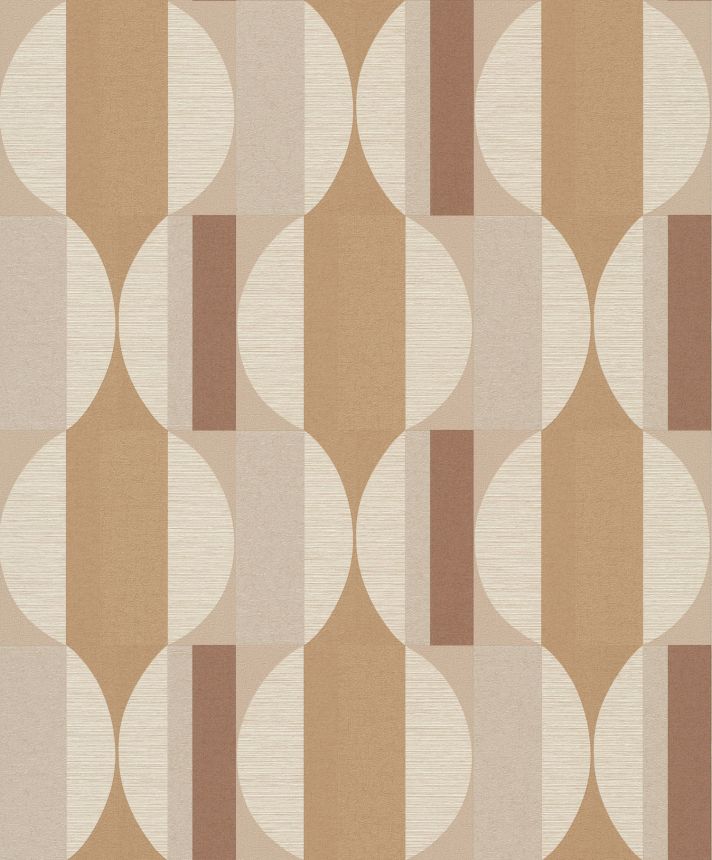 Hnědo-béžová vliesová geometrická tapeta na zeď, CU3105, Cumaru, Grandeco