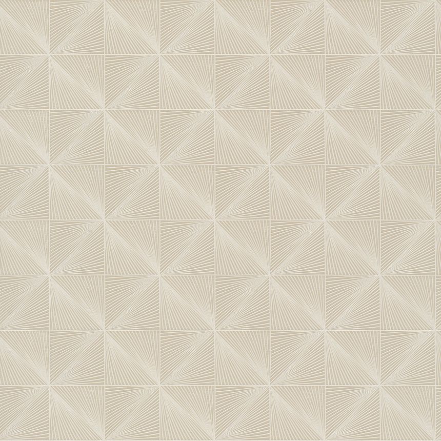 Béžová geometrická vliesová tapeta na zeď, CU3303, Cumaru, Grandeco