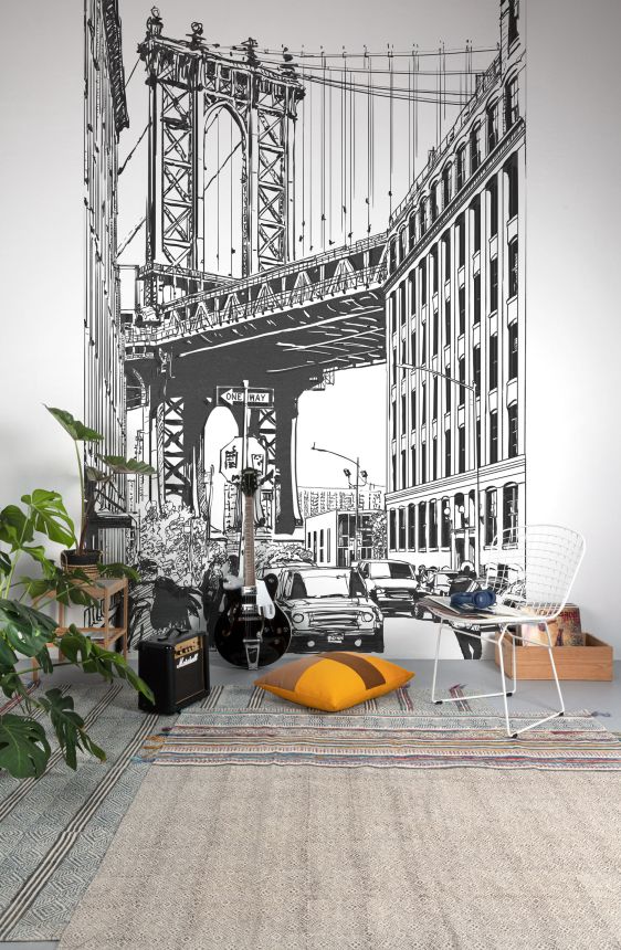 Černobílá vliesová fototapeta na zeď, Most, ML3601, Mural Young Edition, Grandeco