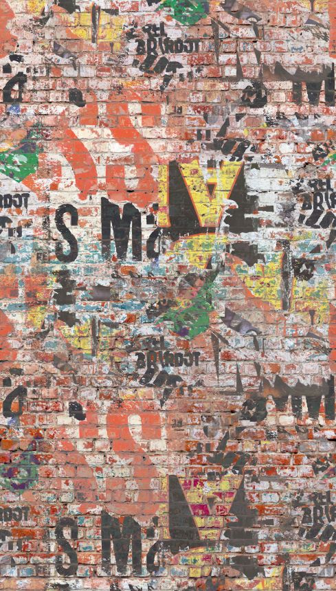 Vliesová fototapeta na zeď, Grafity na cihlové zdi, ML3801, Mural Young Edition, Grandeco
