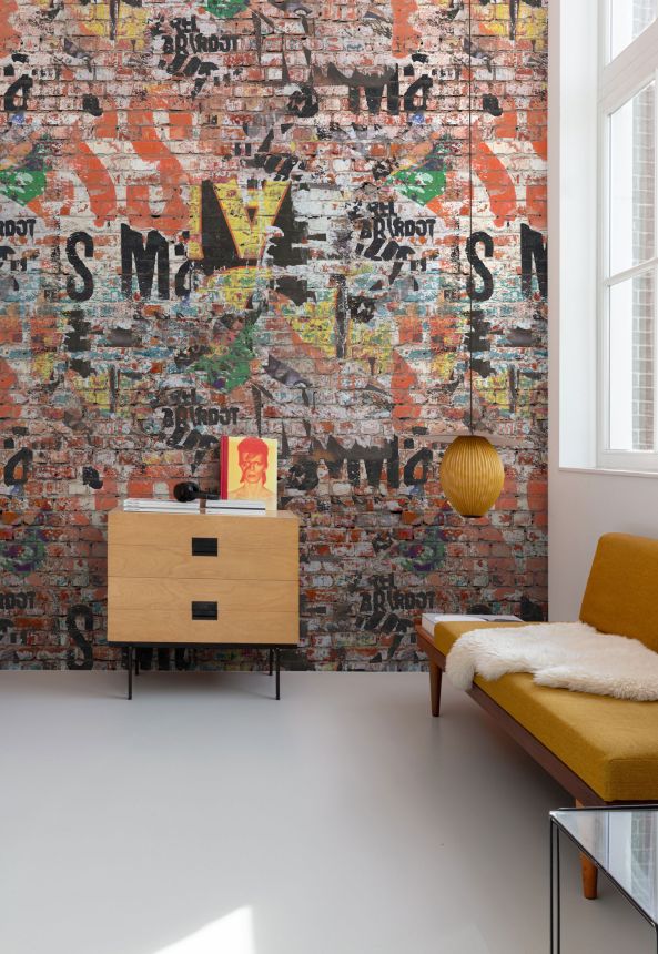 Vliesová fototapeta na zeď, Grafity na cihlové zdi, ML3801, Mural Young Edition, Grandeco