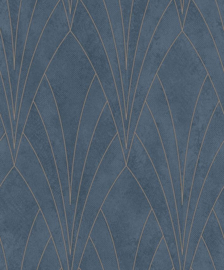 Modrá geometrická tapeta na zeď, Art Deco, L85601, Elegance, Ugepa