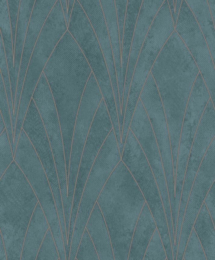 Zelená geometrická tapeta na zeď, Art Deco, L85604, Elegance, Ugepa