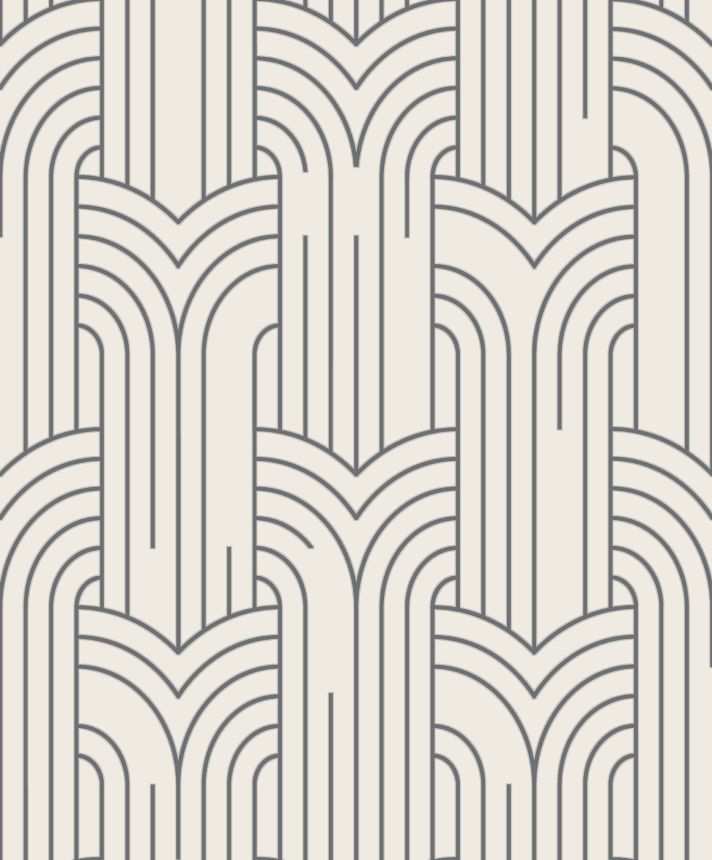 Bílo-stříbrná geometrická tapeta na zeď, Art Deco, M42129, Elegance, Ugepa