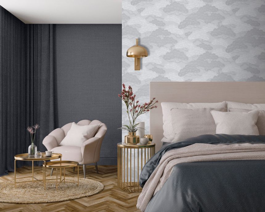 Šedá vliesová tapeta na zeď, větvičky, stromy, M64409, Elegance, Ugepa