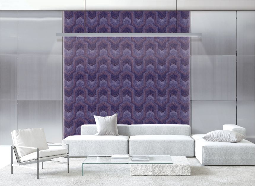 Fialová geometrická vliesová tapeta na zeď, TP422916, Exclusive Threads, Design ID