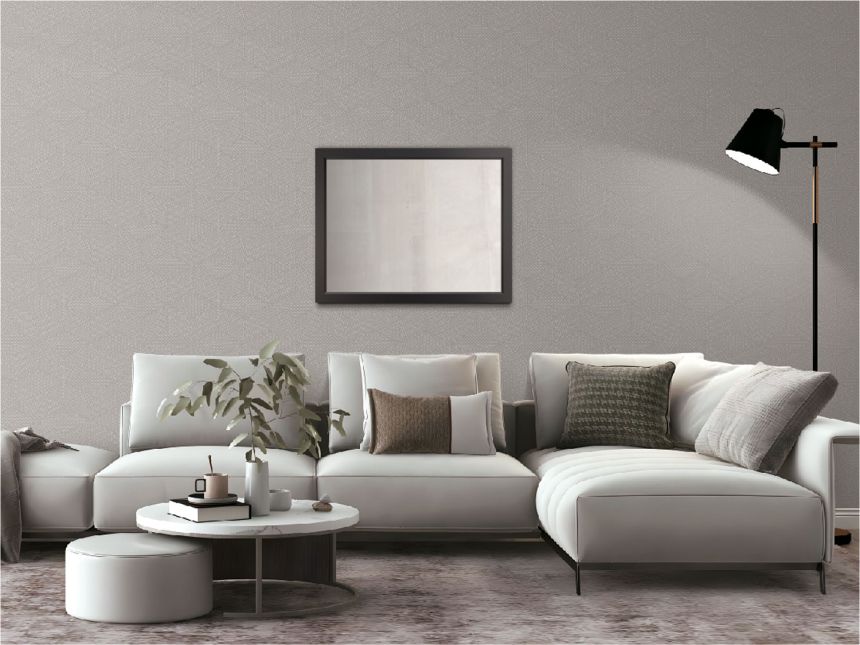 Bílá 3D geometrická vliesová tapeta na zeď, TP422951, Exclusive Threads, Design ID