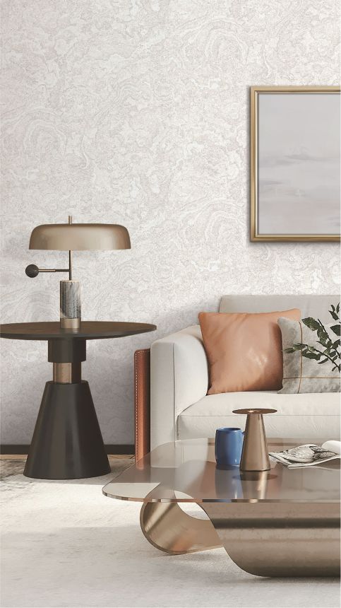 Luxusní krémová vliesová tapeta na zeď, imitace mramoru, TP422982, Exclusive Threads, Design ID
