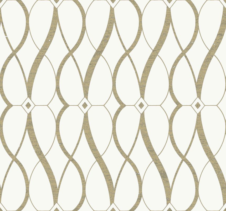 Krémově-zlatá geometrická vliesová tapeta na zeď, MD7171, Modern Metals, York