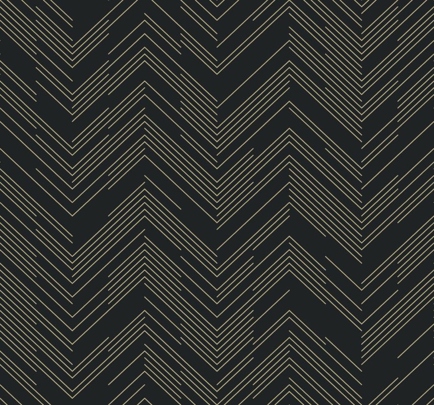 Černo-zlatá geometrická vliesová tapeta na zeď, MD7221, Modern Metals, York