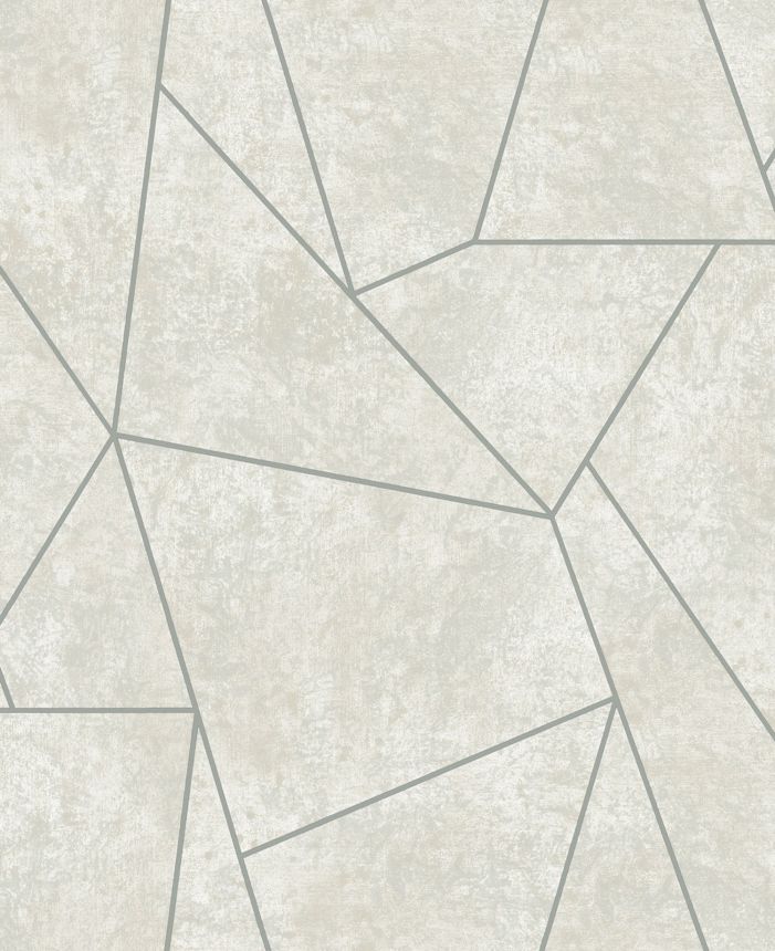 Šedo-stříbrná geometrická vliesová tapeta na zeď, MD7183, Modern Metals, York