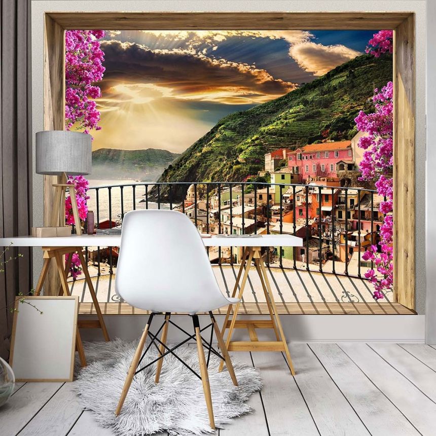 Vliesová obrazová tapeta Balkon nad mořem 22120, 368 x 280 cm, Photomurals, Vavex