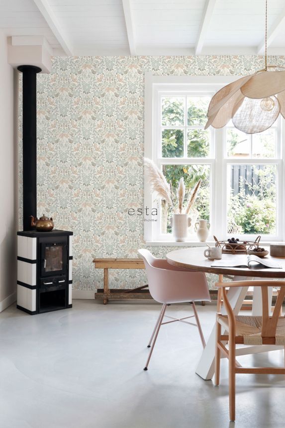 Vliesová tapeta s rostlinami a ptáčky, 139294, Vintage Flowers, Esta Home