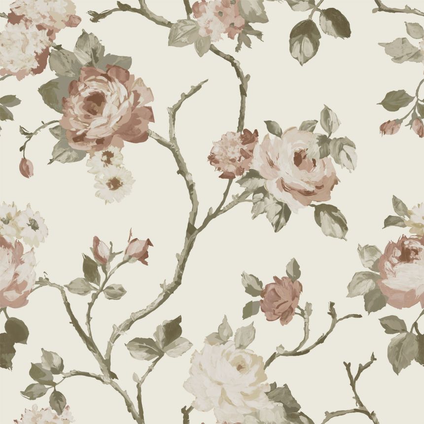 Vliesová květinová tapeta na zeď, 139406, Vintage Flowers, Esta Home