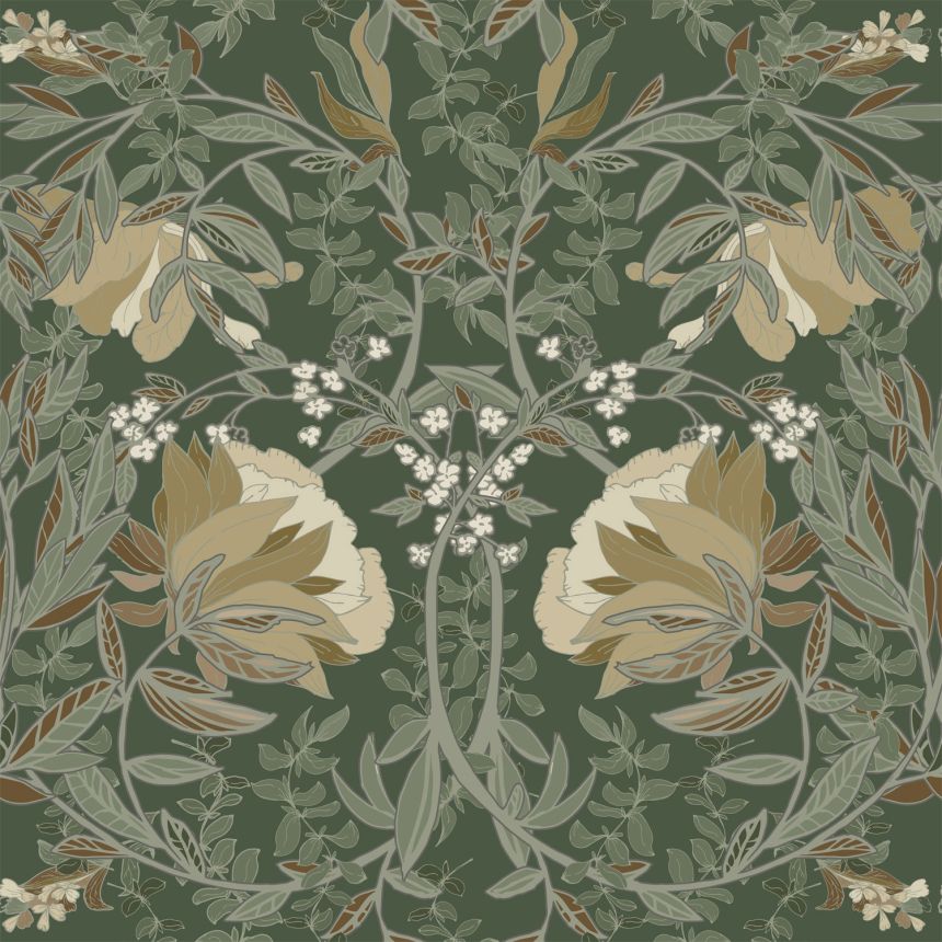 Secesní vliesová květinová tapeta na zeď, 139420, Vintage Flowers, Esta Home