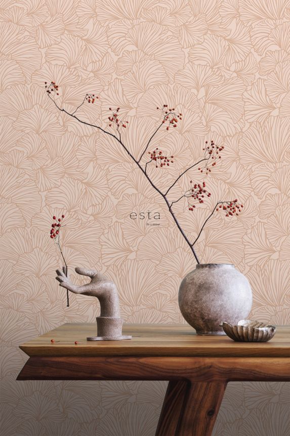 Vliesová tapeta na zeď, listy,  růžová, 139489, Bloom, To the Moon and Back, Esta Home