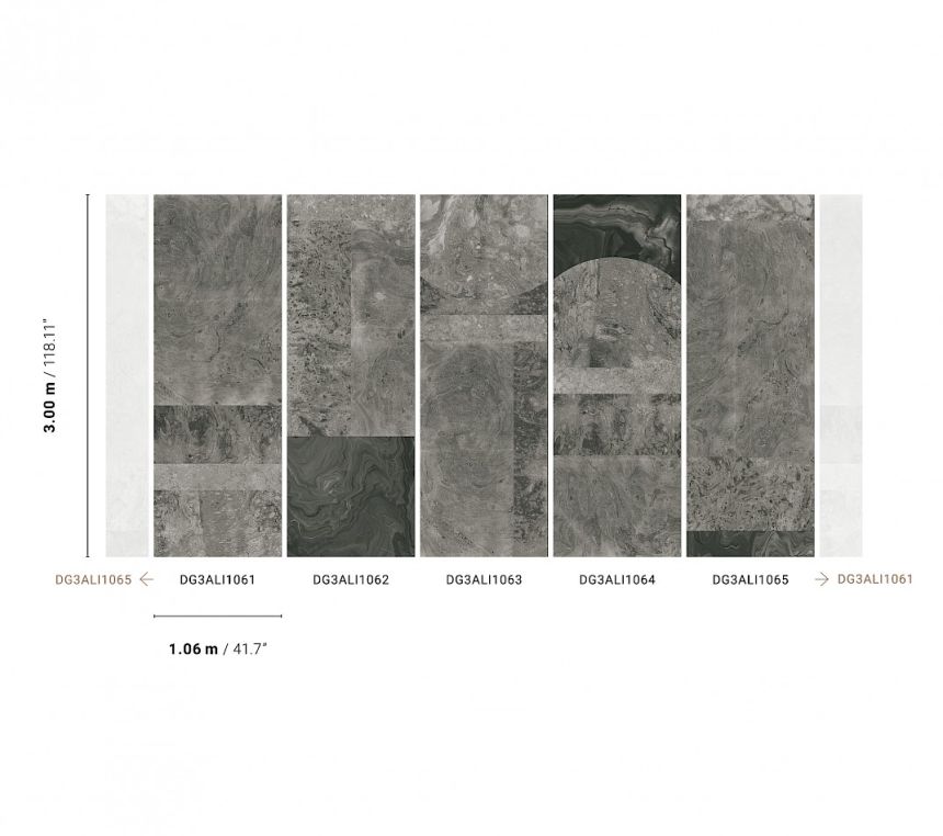 Vliesová fototapeta na zeď, šedý mramor, DG3ALI1064, Wall Designs III, Khroma by Masureel
