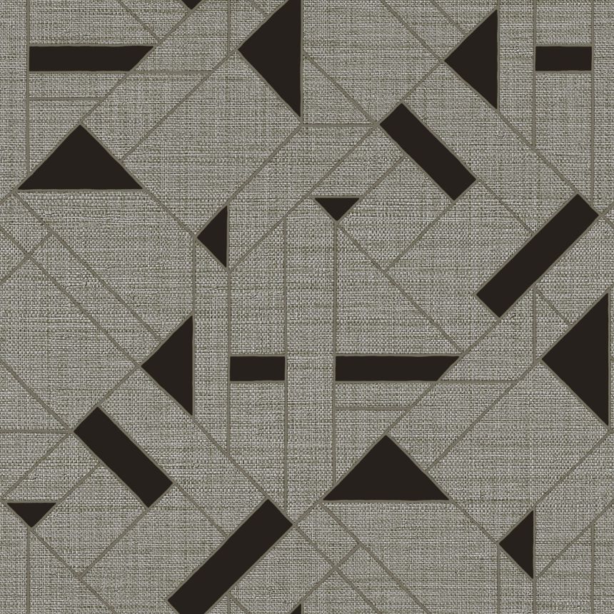 Luxusní šedá geometrická vliesová tapeta na zeď, Z18950, Trussardi 7, Zambaiti Parati