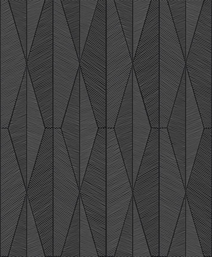 Geometrická vliesová tapeta na zeď, černo-stříbrná, YSA303, Mysa, The Texture Book, Khroma by Masuree