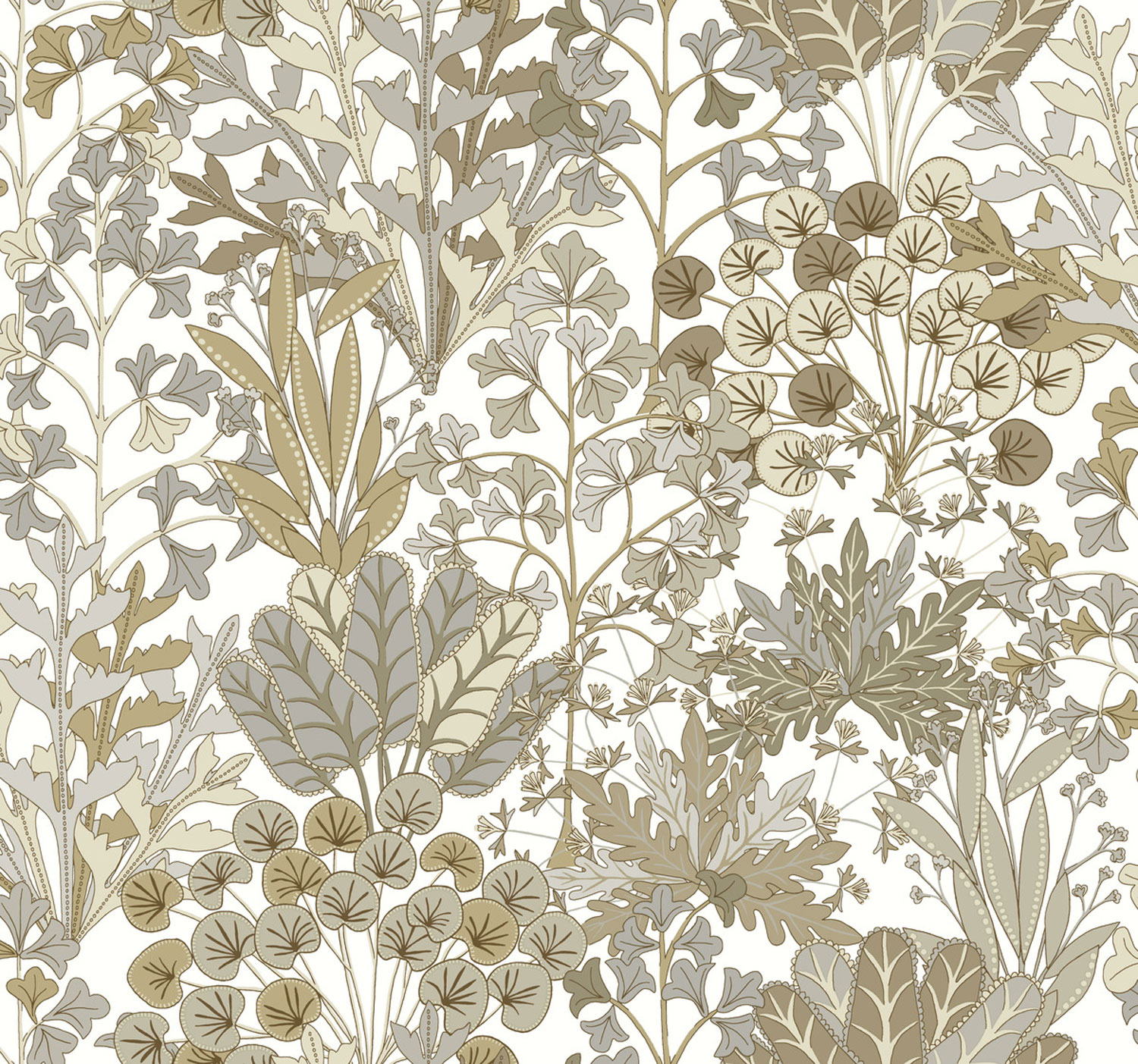 Krémová vliesová tapeta s rostlinami a listy, BL1815, Blooms Second Edition Resource Library, York