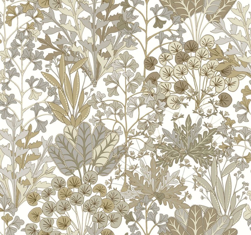 Krémová vliesová tapeta s rostlinami a listy, BL1815, Blooms Second Edition Resource Library, York