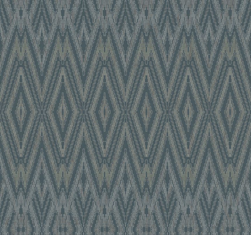Modrá geometrická vliesová tapeta na zeď, EV3915, Candice Olson Casual Elegance, York