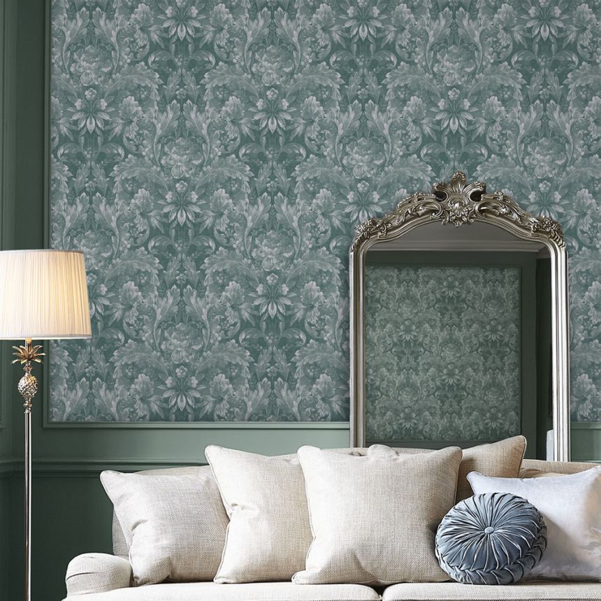 Zelená květinová vliesová tapeta na zeď, 119842, Laura Ashley 3