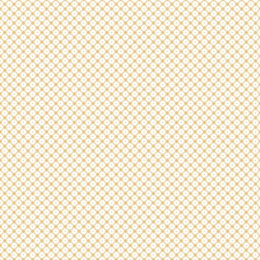 Bílo-žlutá mřížková vliesová tapeta na zeď, 119849, Laura Ashley 3