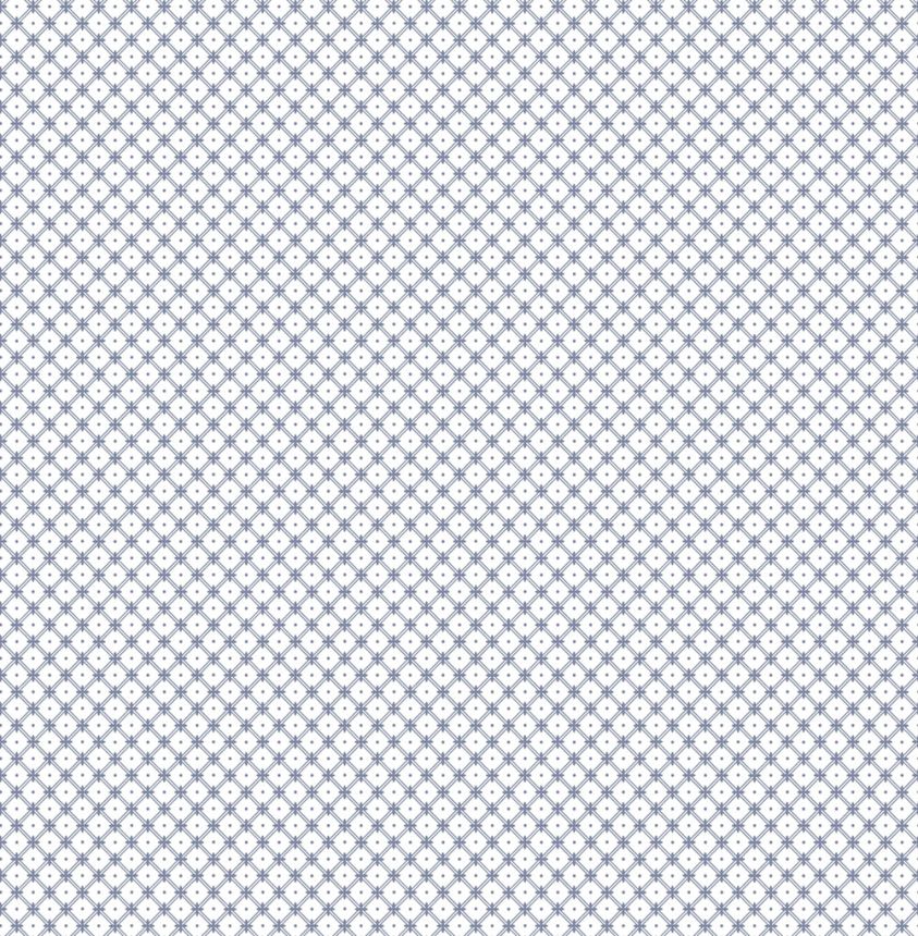 Bílo-modrá mřížková vliesová tapeta na zeď, 120135, Laura Ashley 3